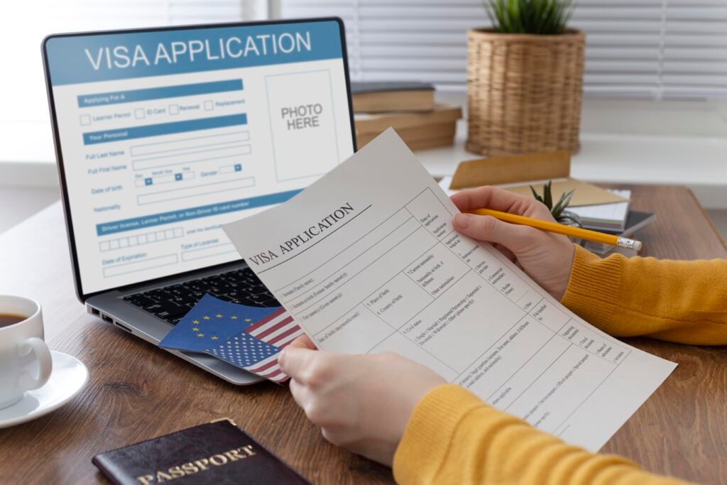 visa-application-composition-with-europe-america-flag